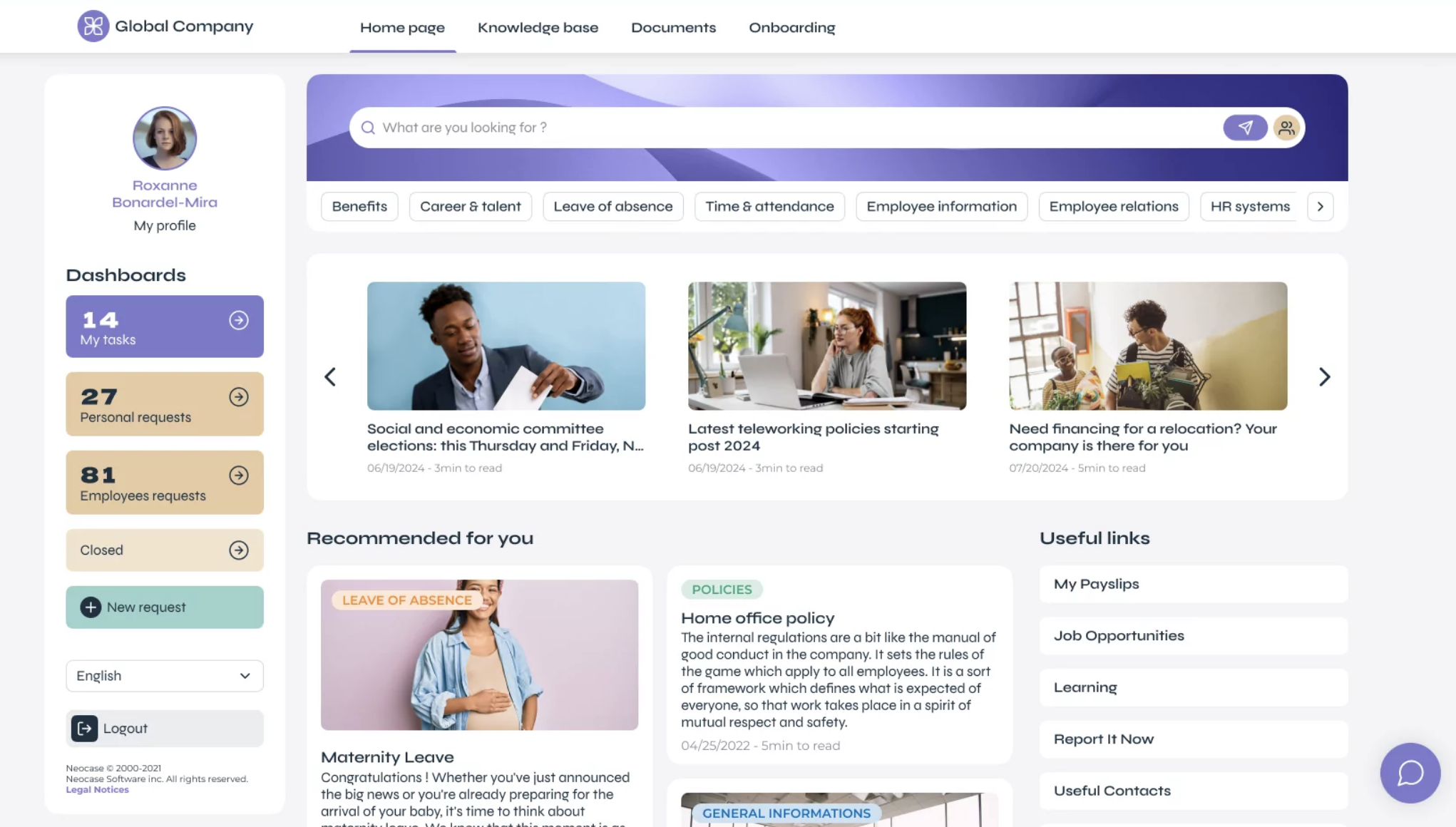 knowledge base employee portal